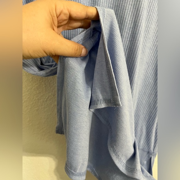 American Eagle Blue Oversized Ribbed Hi-Low Tunic Tee Size Medium - Picture 7 of 7